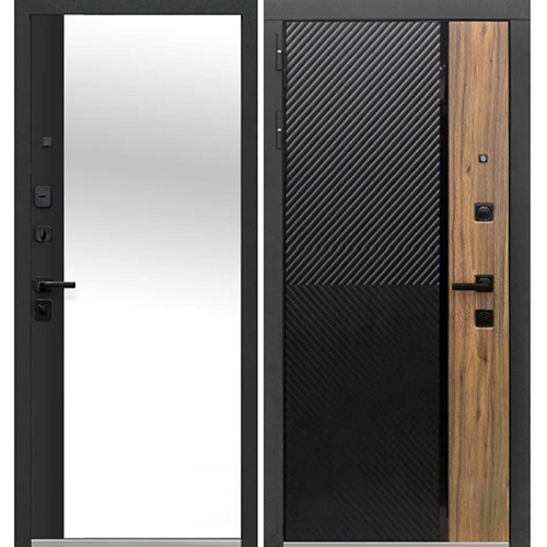 Дверь входная "Люксор 2МДФ",860*2050*115мм,левая, МДФ -"Дуб Диагональ",МДФ "Орех Каньон"