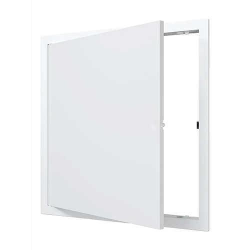 Лючок пластмассовый белый 327*327 с фланцем 300*300, нажимной