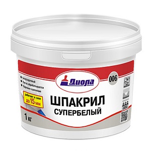 Шпакрил на ПВА &quot;Диола Д-006&quot;, белый 3кг