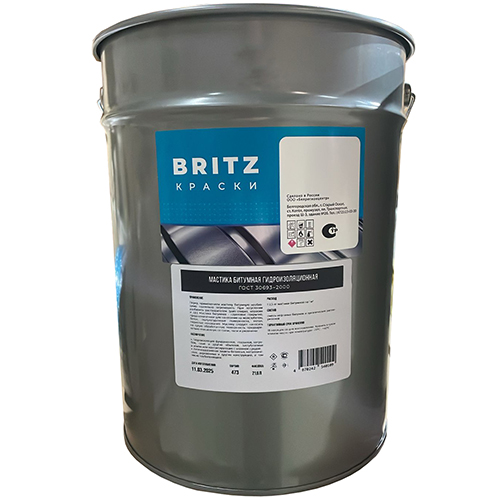 Мастика битумная гидроизоляционная "Бриц" ГОСТ 30693-2000 фас. 21,6л
