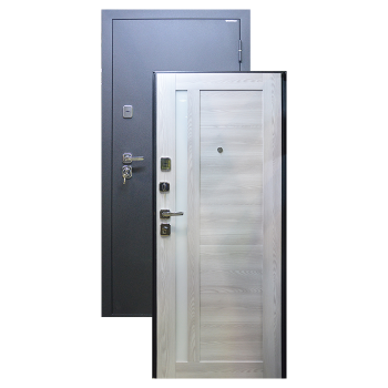 Дверь входная"Крепость",960*2050*120мм,правая,металл -"Черный сатин",МДФ "Ривьера Айс"