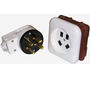 Штепсельный разъем, с заземляющим контактом с/у, 4-х контактный, РС32-004/В32-003, РШ/ВШ 32А/440В, "БТ Минск"