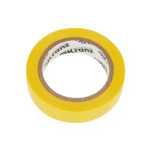 Изолента ПВХ "KRANZ" жёлтая, 15мм*10м