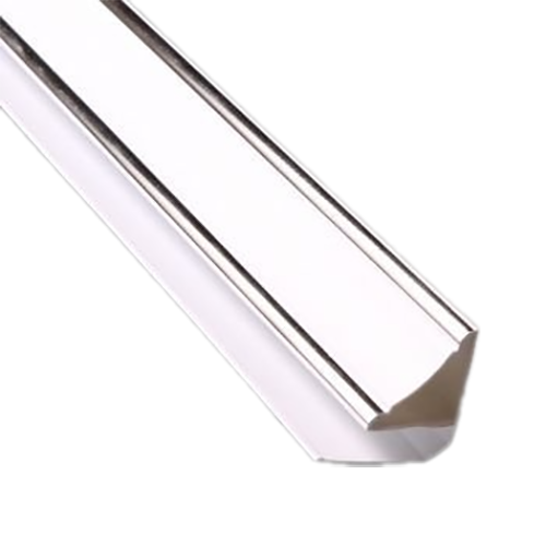 Плинтус потолочный ПВХ 8мм белый с хромом, 3м