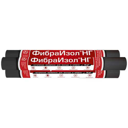 Негорючая ветро-влагоизоляция Фибраизол НГ (чёрный) 75м2
