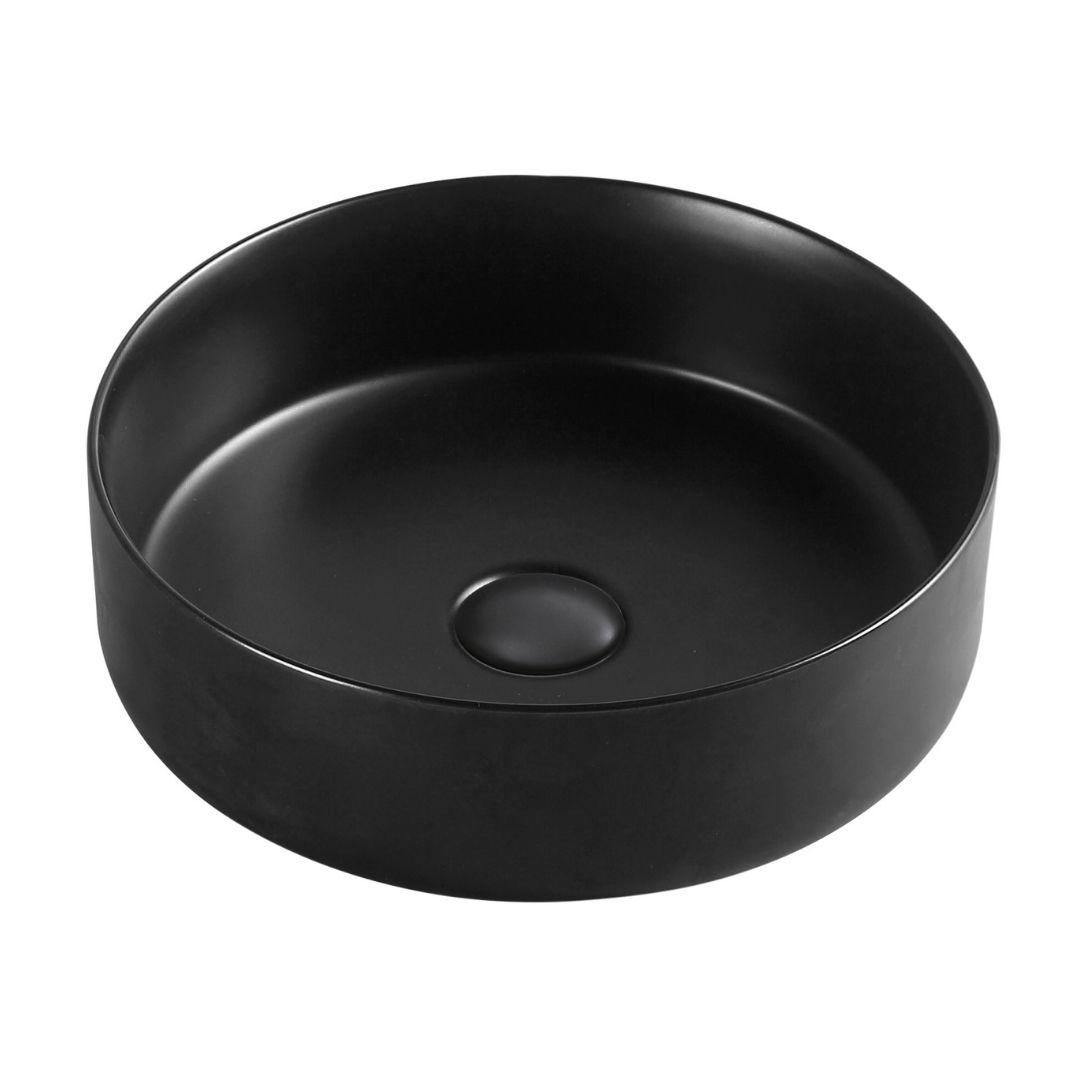 Умывальник "Zili Do ZS-3134-MB" круглый, 355*355*120мм, черный, на столешницу