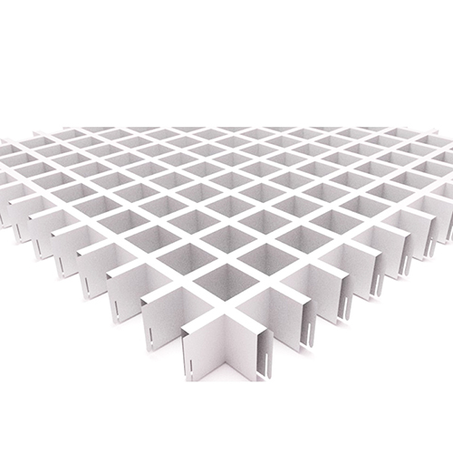 Рейка Grigliato-E "Папа" 75x75 h30 b10 белый матовый L=0.60 (алюм.)