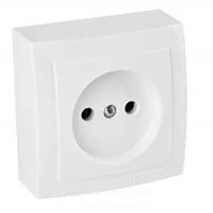Розетка "NILSON Themis" одинарная без заземления, накладная, белая