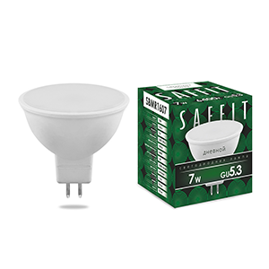 Лампа светодиодная  7Вт GU5.3 6400К 540Лм матовая SBMR1607 "SAFFIT" 1/200шт