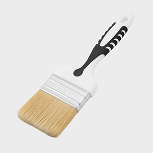 Кисть 100*15мм плоская, светлая смешанная искусственная щетина, 2К прорезиненная ручка, Decor Black White