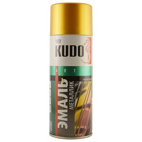 Эмаль аэрозольная золото металлик универсальная "KUDO", 520мл