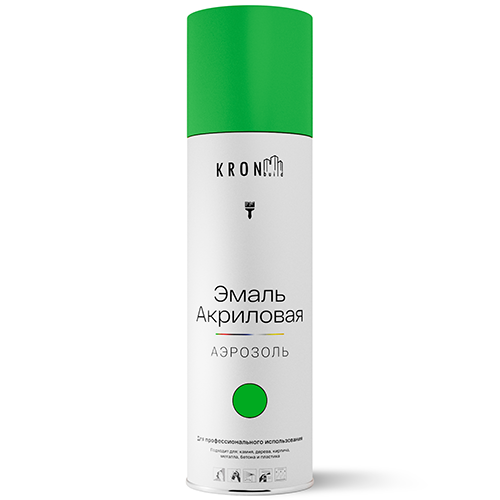 Эмаль аэрозольная светло-зеленая акриловая, KRONbuild, 520мл