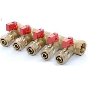 Коллектор с пятью шаровыми кранами, европейский стандарт, 3/4в*16*16*16*16*16*3/4н