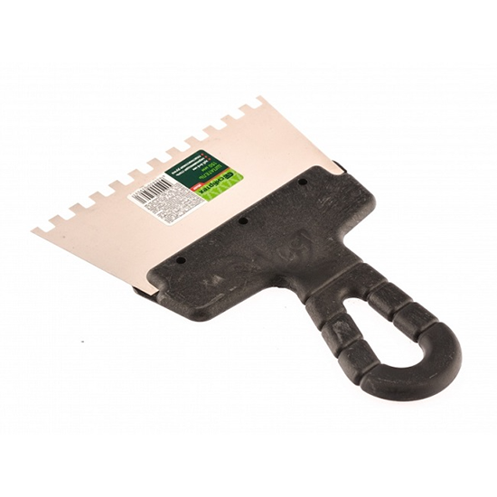 Зубчатый шпатель,  6*6мм, 150мм нерж. ручка, Decor, Россия