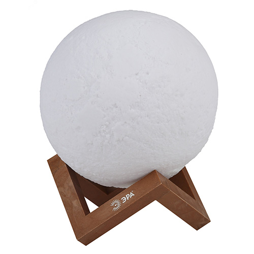 Ночник - светильник светодиодный ЭРА NLED-491-1W-W "Луна" аккумуляторный белый