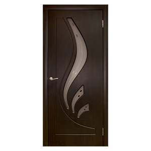 Дверное полотно  "Лилия", 600*2000*38мм, остекленное, ПВХ -"Венге", Дубрава-Сибирь