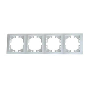 Рамка 4-я горизонтальная, белая, Mira "Lezard"