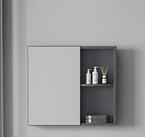 Шкаф с зеркалом Solomon 6603D-60, графит, 600мм