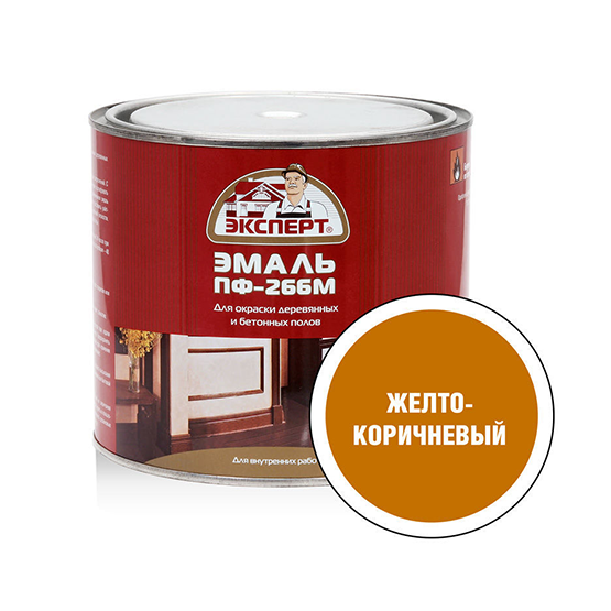 Эмаль для пола ПФ-266М алкидная жёлто-коричневая &quot;Эксперт&quot;, 1,9кг