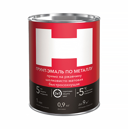 Эмаль ПО РЖАВЧИНЕ 3 В 1 "H" КРАСНАЯ 0,9кг