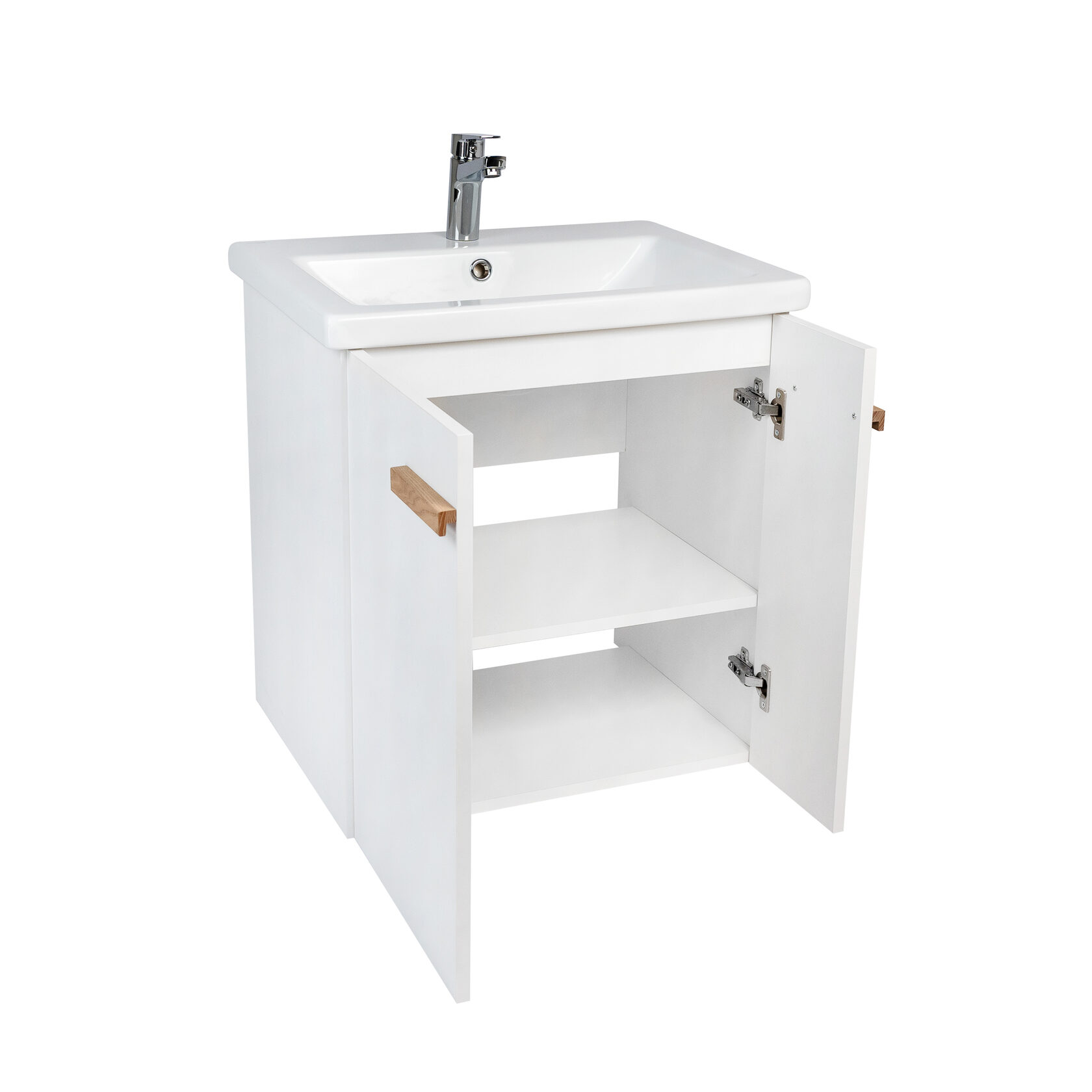 Тумба "Мюнхен 60", белая, с умывальником "Como 60", подвесная