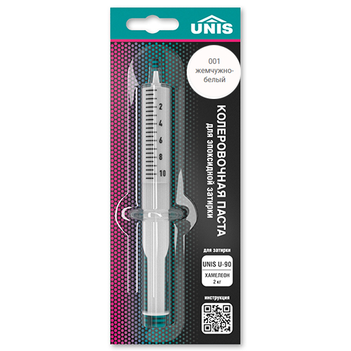 Колеровочная паста водоотталкивающая  "Юнис", к 2кг, "001 жем-белый" эпоксидная