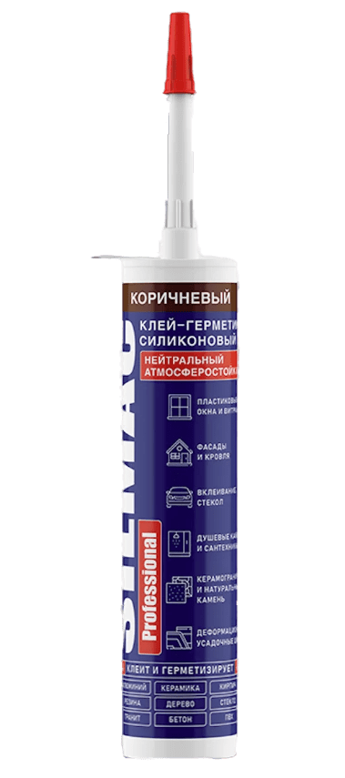 Герметик однокомпонентный силиконовый нейтральный &quot;SILMAC Professional&quot;, 280мл, коричневый