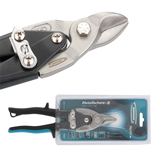 Ножницы по металлу 230мм, &quot;Gross&quot; двухкомпонентная рукоятка, прямой усил.рез. сталь CrMo