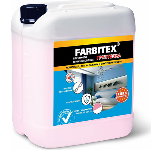 Грунт глубокого проникновения акриловый 5кг, FARBITEX