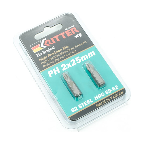 Набор бит PH2*25мм магнитный , 2шт "Ritter"