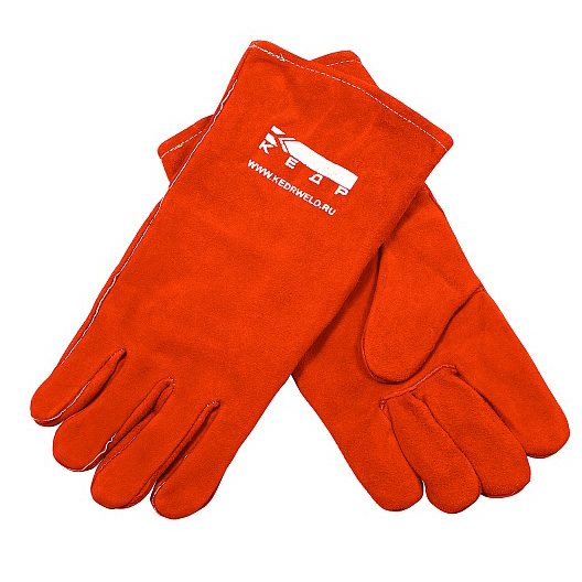 Краги спилковые КЕДР КС-12 КЕВЛАР, красные