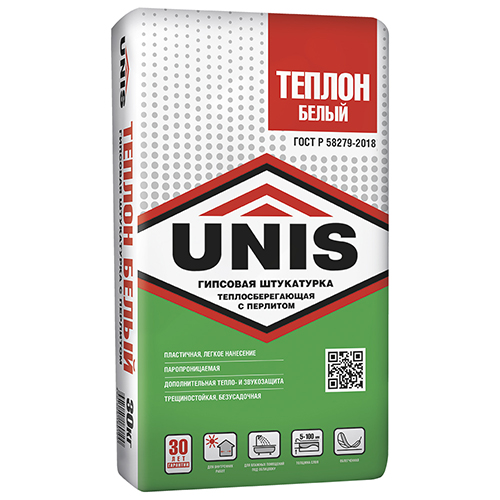 Штукатурка гипсовая Юнис Теплон Белый, 30кг/42шт