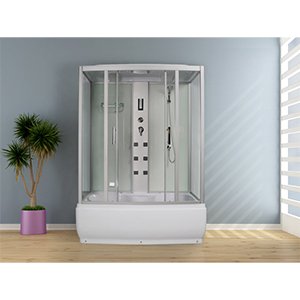 Душевая кабина &quot;Golden Frog W-110&quot;, поддон акриловый, высокий, задние стенки белые, белый профиль 1500*850*2150мм