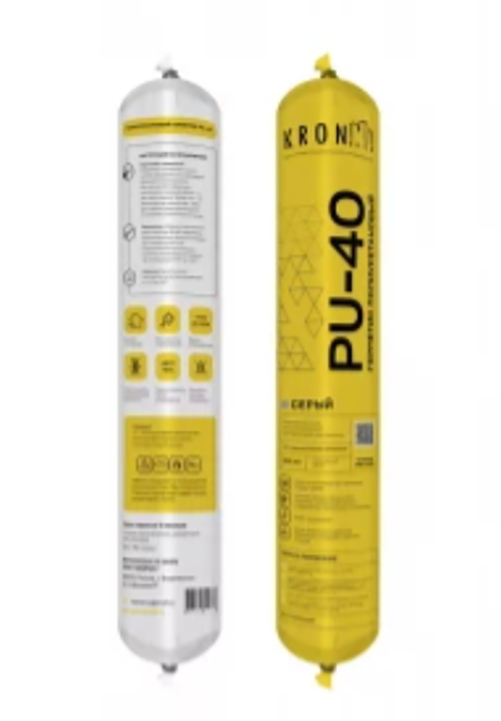 Герметик однокомпонентный полиуретановый "KRONbuild PU-40", 600мл, серый