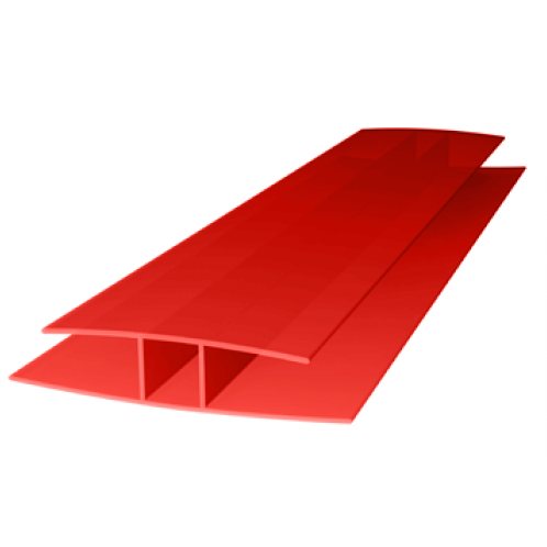 Профиль соединительный неразъемный 6000*8мм, красный ROYALPLAST HP