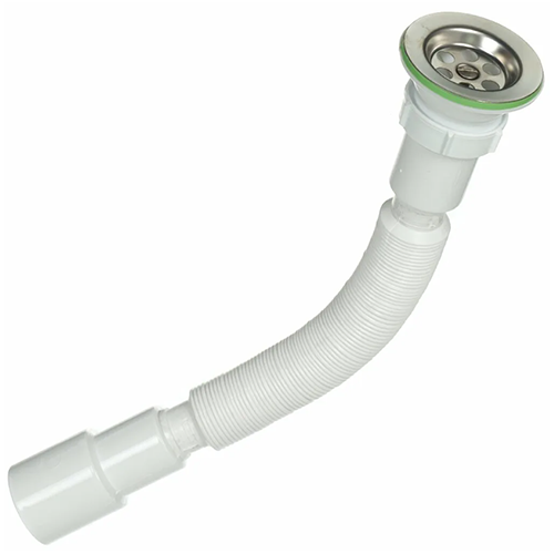 Сифон-гофра для раковины прямоточный со стальным выпуском разъемный, 1.1/4"*40/50, 800мм, "Aquattro", AQF203