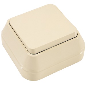 Выключатель 1-кл, "Siva Ustu Makel", накладной, кремовый