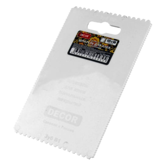 Шпатель 135мм*90мм, для клея зуб А1, А2. В1, В2, Decor, Россия