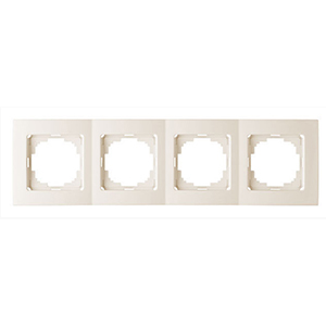 Рамка "NILSON Touran" четверная, горизонтальная, кремовая