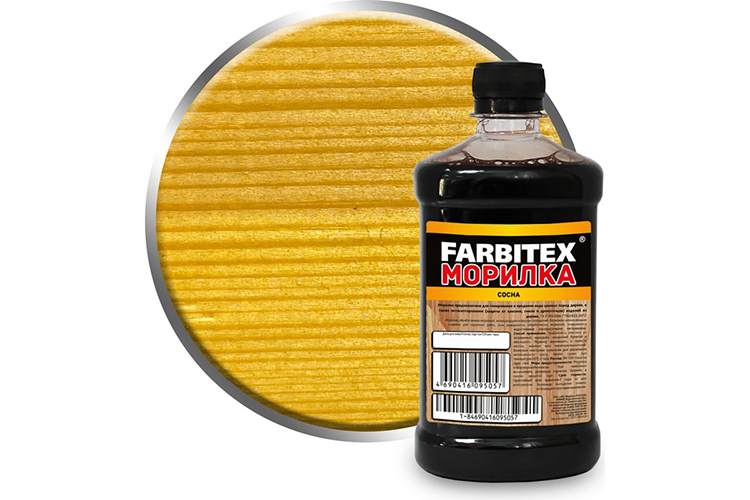 Пропитка водная "FARBITEX" защитно-декоративная тонирующая "Морилка" 0,5л, "Сосна"