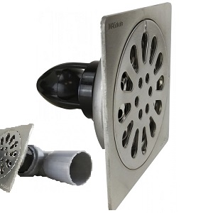 Трап "MAGdrain PC 05 Q50-B", 100*100мм, магнитный клапан, нержавейка, матовый