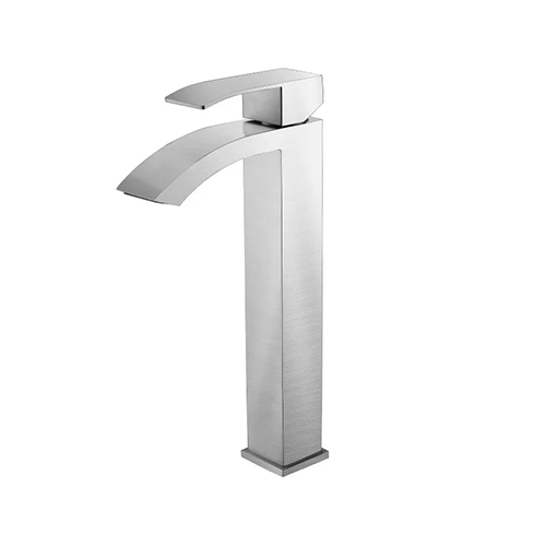 Смеситель для умывальника "Fmark FS8611", однорычажный, нержавейка, с подводкой