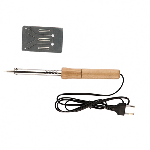 Паяльник электрический "Спарта"  60Вт с деревянной ручкой, острое жало