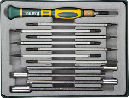 Набор отверток "Kraftool" для точной механики с насадками, 12 предметов!!!