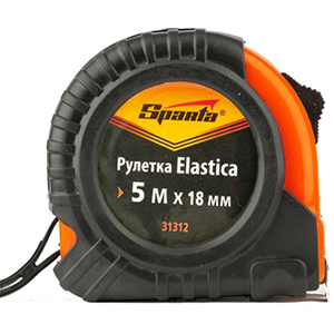 Рулетка &quot;Elastica&quot; 5м*18мм обрезиненный корпус SPARTA