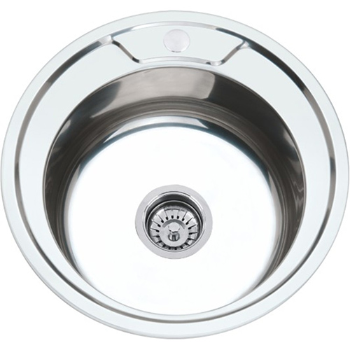 Мойка нержавеющая врезная 490*490*180*0,8мм "Aquattro", с выпуском 3 1/2, с сифоном