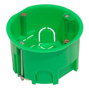 Коробка установочная "Hegel" для скрытой установки под гипсокартон, d-68мм, h-45мм, с металлическими лапками