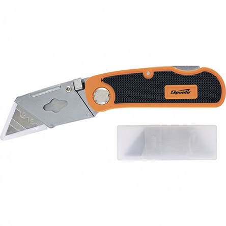 Нож &quot;Sparta&quot; с выдвижным трапецевидным лезвием 19мм, 5 запасных лезвий