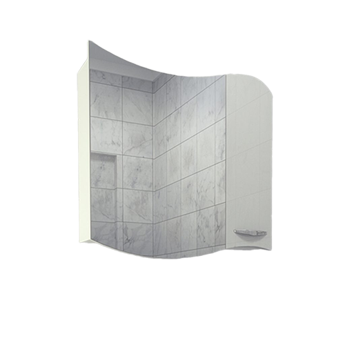 Шкаф с зеркалом "Коралл 80" белый, правый