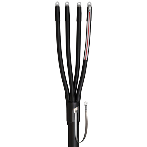 Муфта кабельная концевая 4ПКТП(б)-1(150-240) Нб &quot;КВТ&quot; для внутренних и наружних работ, в комплекте с наконечниками, для бронированного кабеля, на напряжение: 1кВ; тип изоляции: пластмассовая